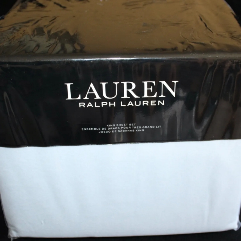 Brand New Ralph Lauren King size sheet set LITE BLUE flannel